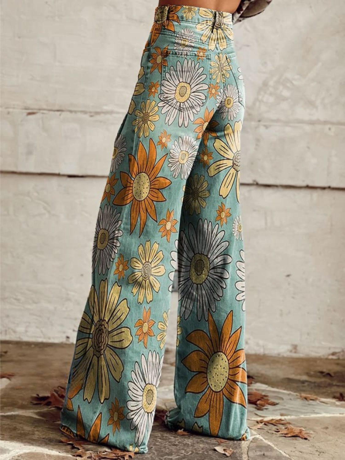 Maas & Mode® | Vintage Bloemenpatroon Palazzo Broek