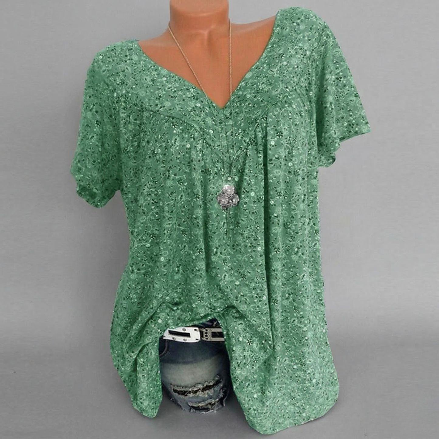 Maas & Mode® | T-shirt Flora met V-hals