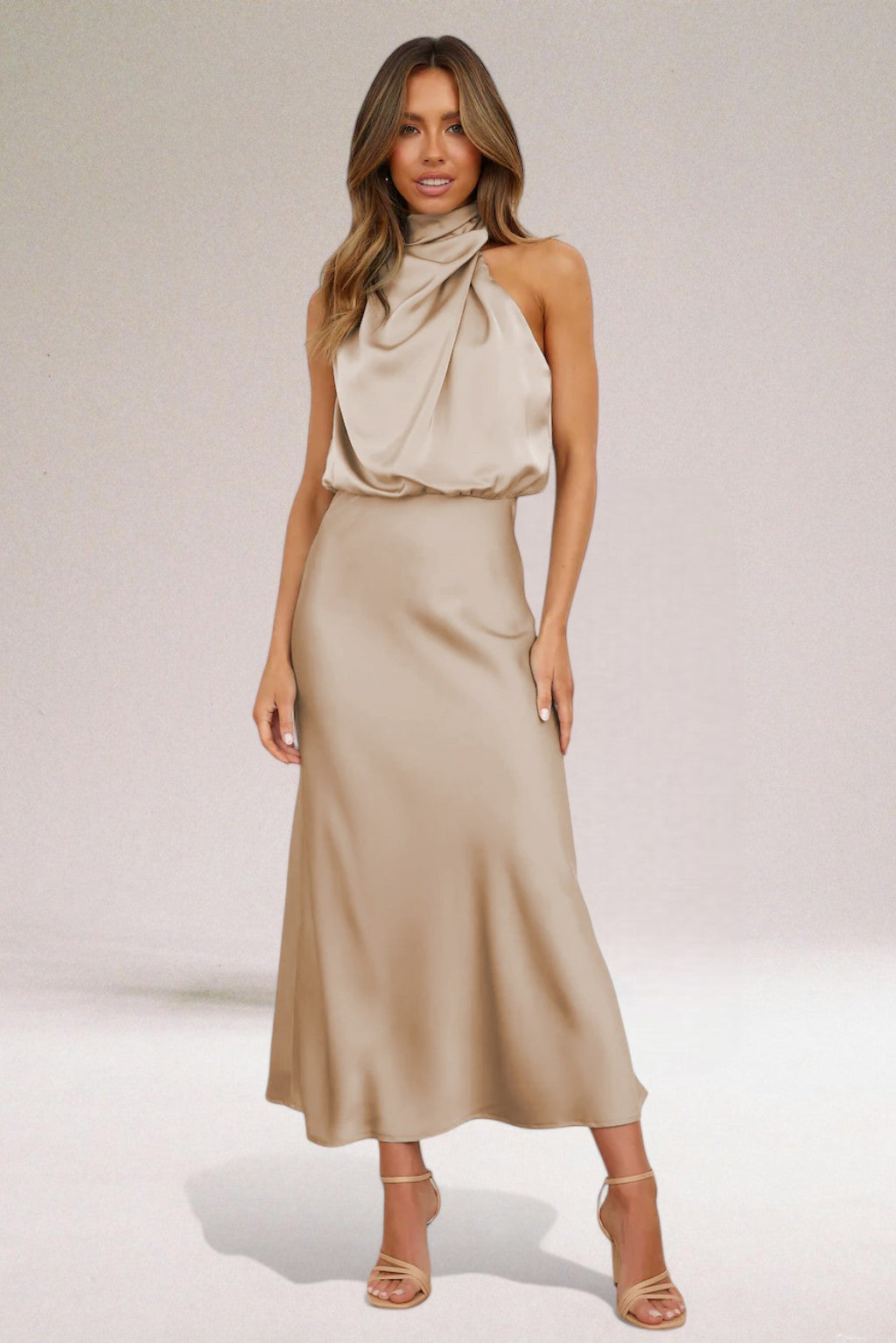 Maas & Mode® | Satijnen Glamour Jurk