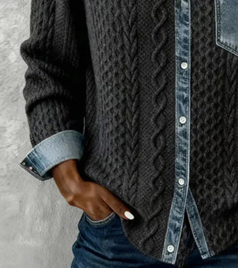 Maas & Mode® | Ashley Denim Gebreide Top