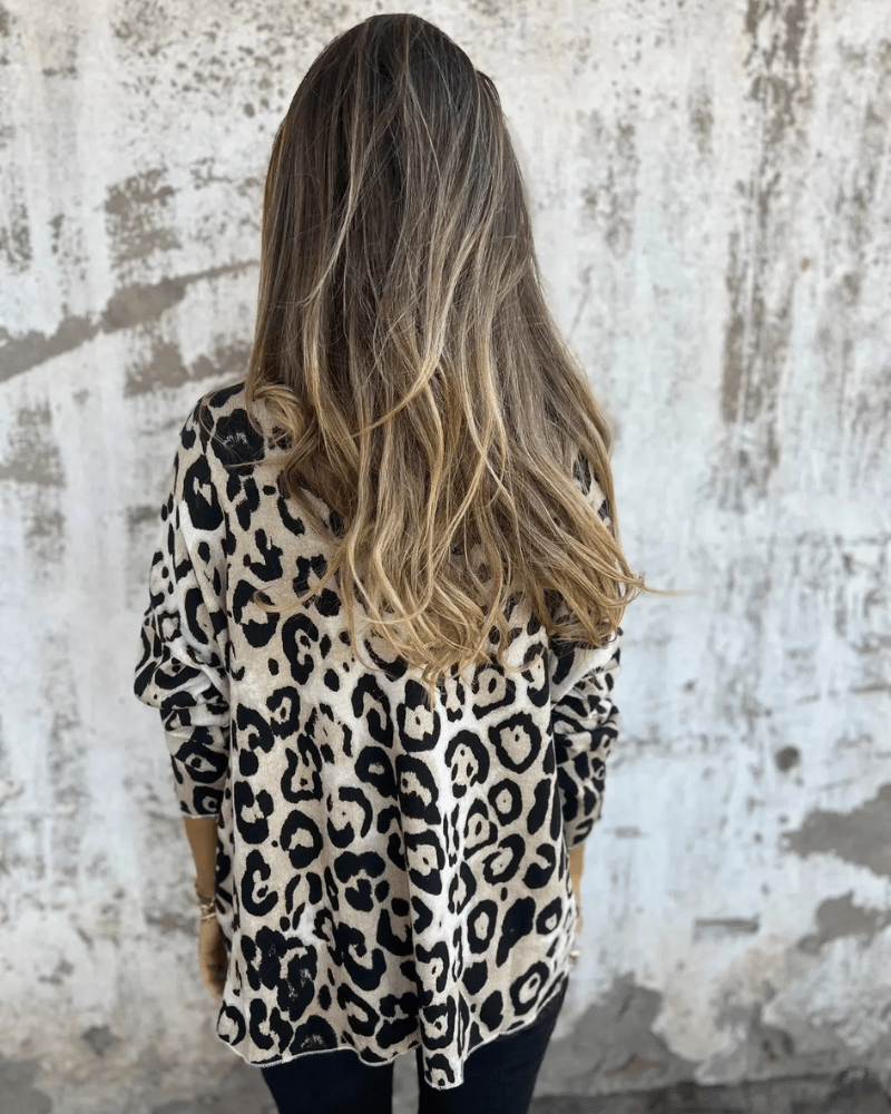 Maas & Mode® | Elvéra Casual Dames Top met Luipaardprint