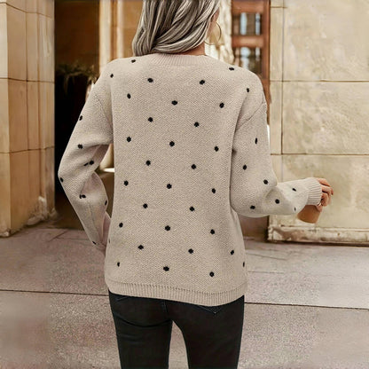 Maas & Mode® | Gebreide trui met stippen