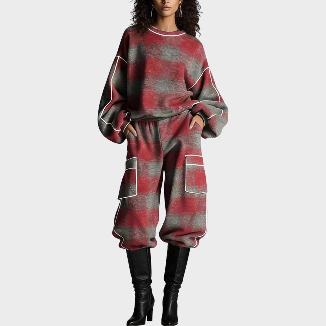 Maas & Mode® | Jersey- en Broekset met ultiem comfort en flatterende look voor dagelijks en reizen