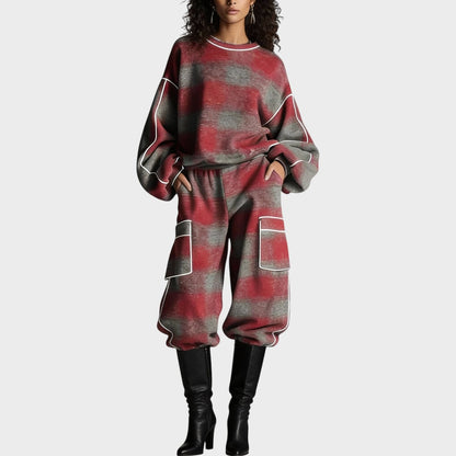 Maas & Mode® | Jersey- en Broekset met ultiem comfort en flatterende look voor dagelijks en reizen