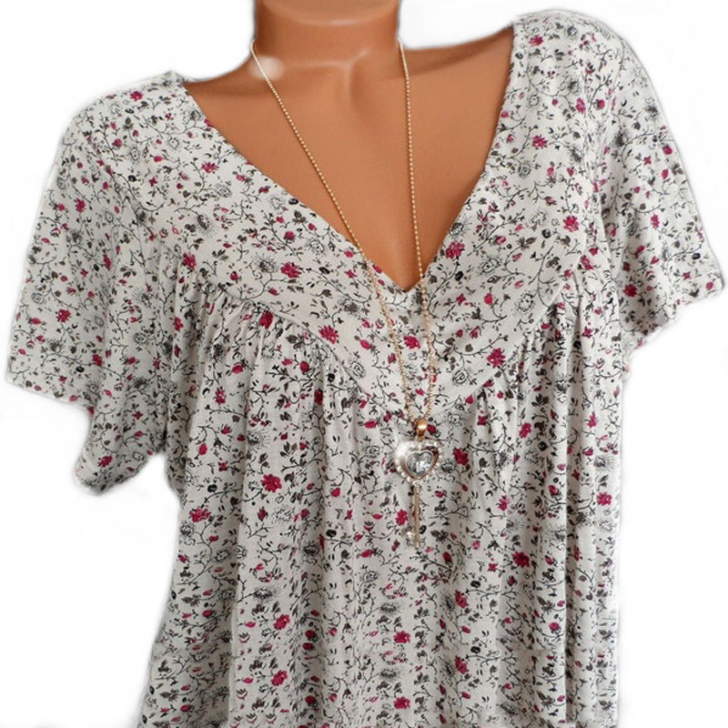Maas & Mode® | T-shirt Flora met V-hals
