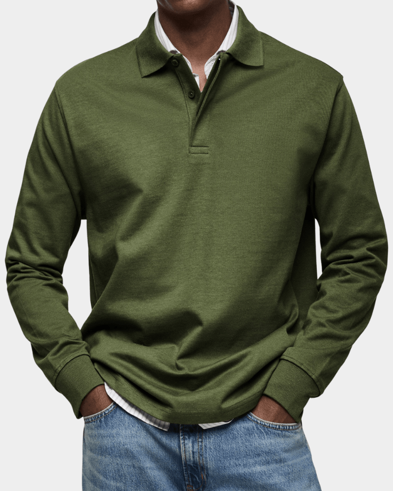 Maas & Mode® | Comfortabele Lange Mouw Polo voor de Lente