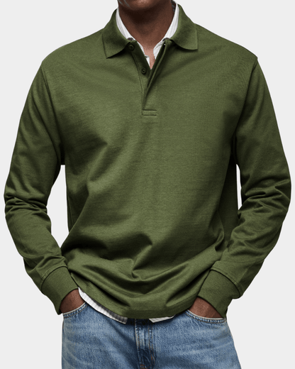 Maas & Mode® | Comfortabele Lange Mouw Polo voor de Lente