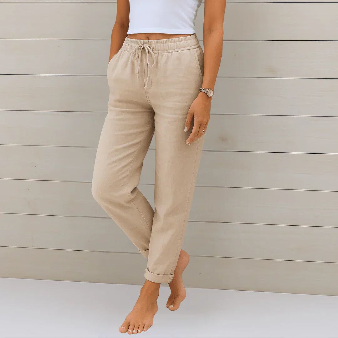 Maas & Mode® | Comfortabele linnen zomerbroek