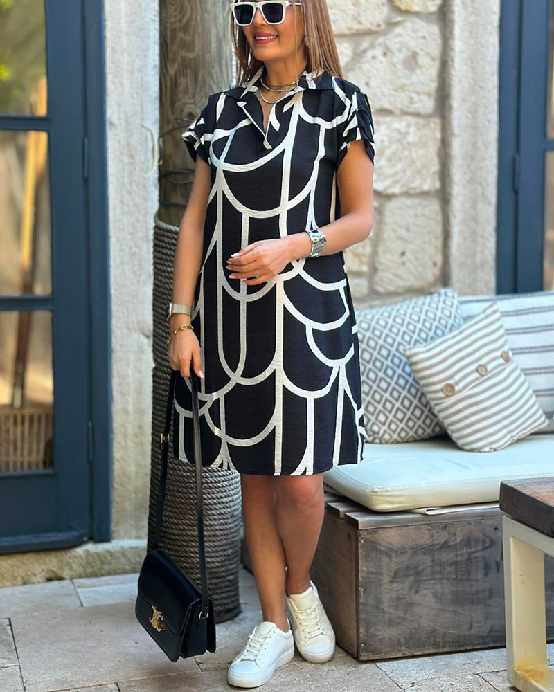 Maas & Mode® | Jurk met Korte Mouwen