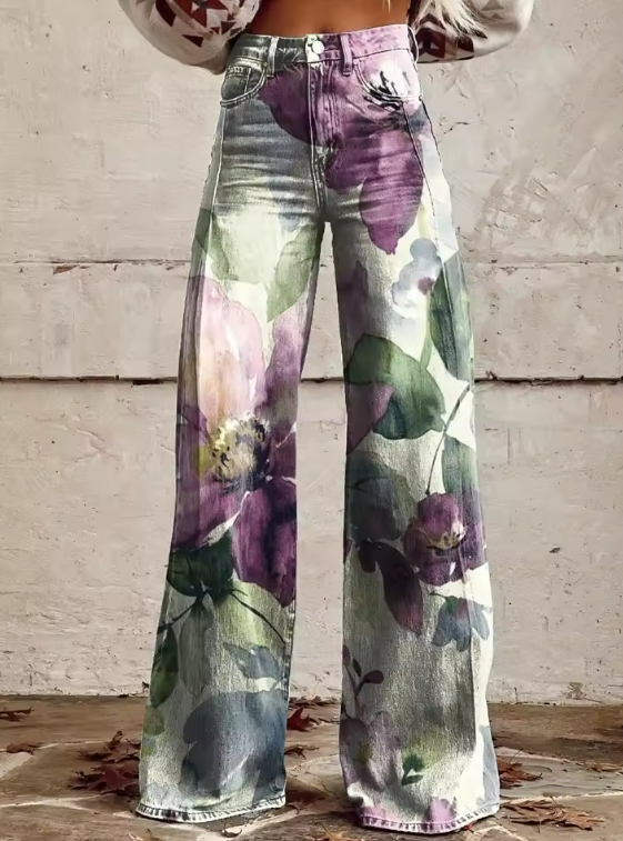 Maas & Mode® | Boho Vintage Broek met Unieke en Verfijnde Stijl