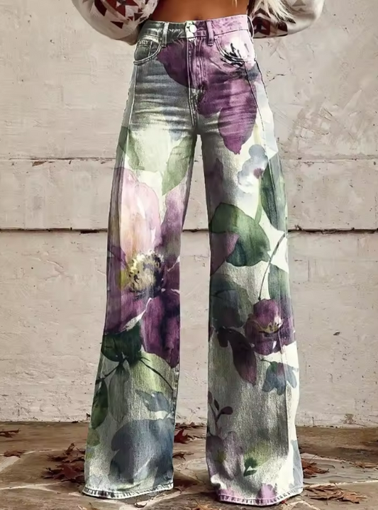 Maas & Mode® | Boho Vintage Broek met Unieke en Verfijnde Stijl