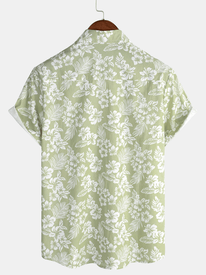 Maas & Mode® | Hawaïblouse met korte mouwen en bloemenpatroon