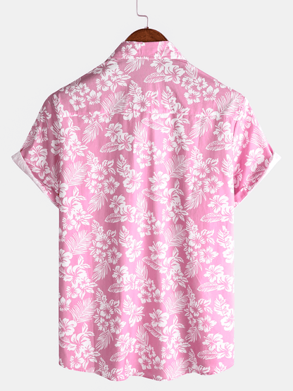 Maas & Mode® | Hawaïblouse met korte mouwen en bloemenpatroon