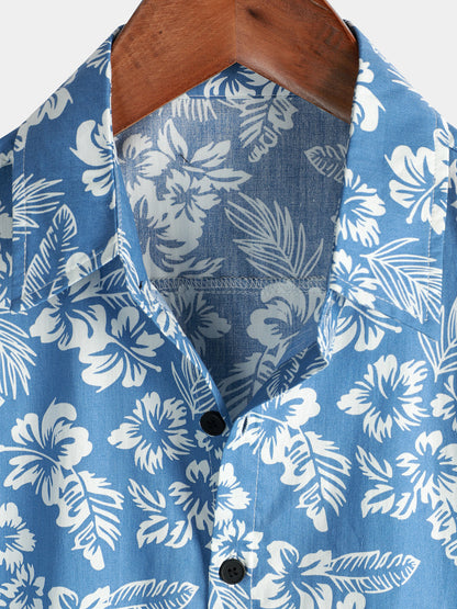 Maas & Mode® | Hawaïblouse met korte mouwen en bloemenpatroon