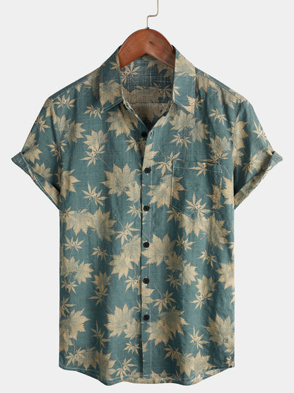 Maas & Mode® | Katoenen Hawaii Overhemd met Korte Mouwen