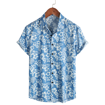 Maas & Mode® | Hawaïblouse met korte mouwen en bloemenpatroon