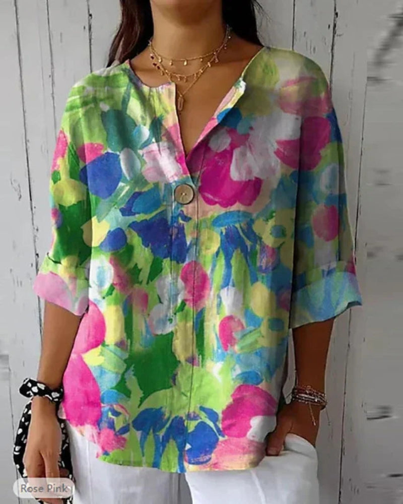 Maas & Mode® | Bloemige Vintage Blouse