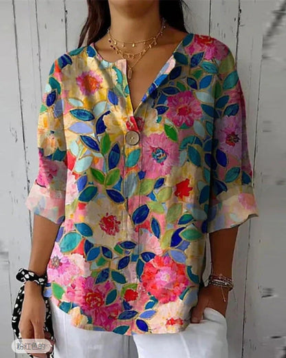Maas & Mode® | Bloemige Vintage Blouse