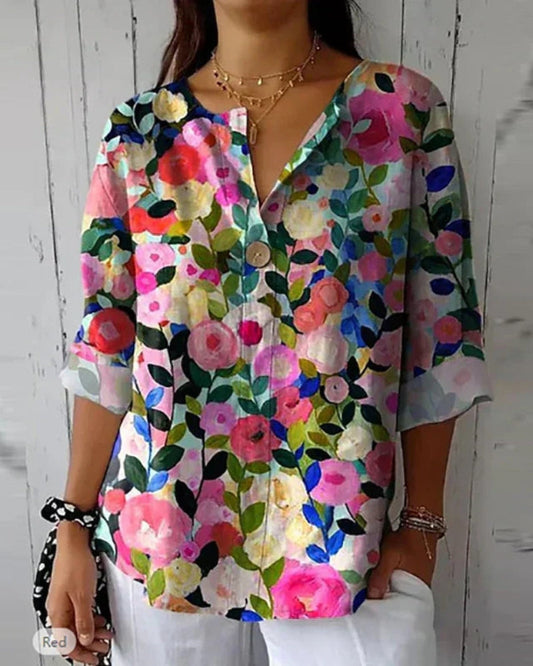 Maas & Mode® | Bloemige Vintage Blouse