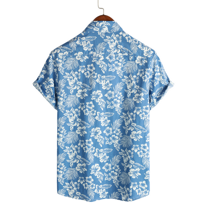 Maas & Mode® | Hawaïblouse met korte mouwen en bloemenpatroon