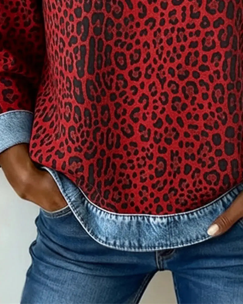 Maas & Mode® | Elegante zachte luipaard trui