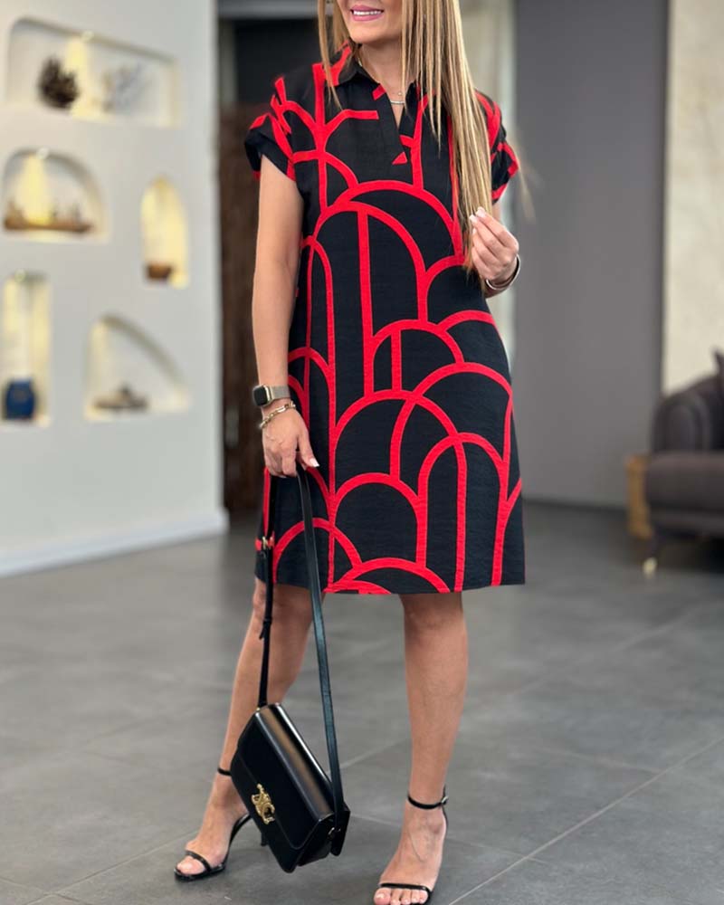 Maas & Mode® | Jurk met Korte Mouwen