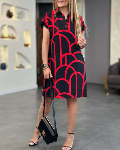Maas & Mode® | Jurk met Korte Mouwen
