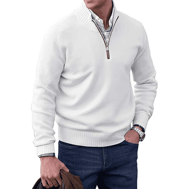 Maas & Mode | Moderne sweater met korte rits