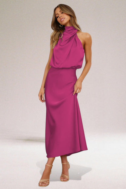 Maas & Mode® | Satijnen Glamour Jurk