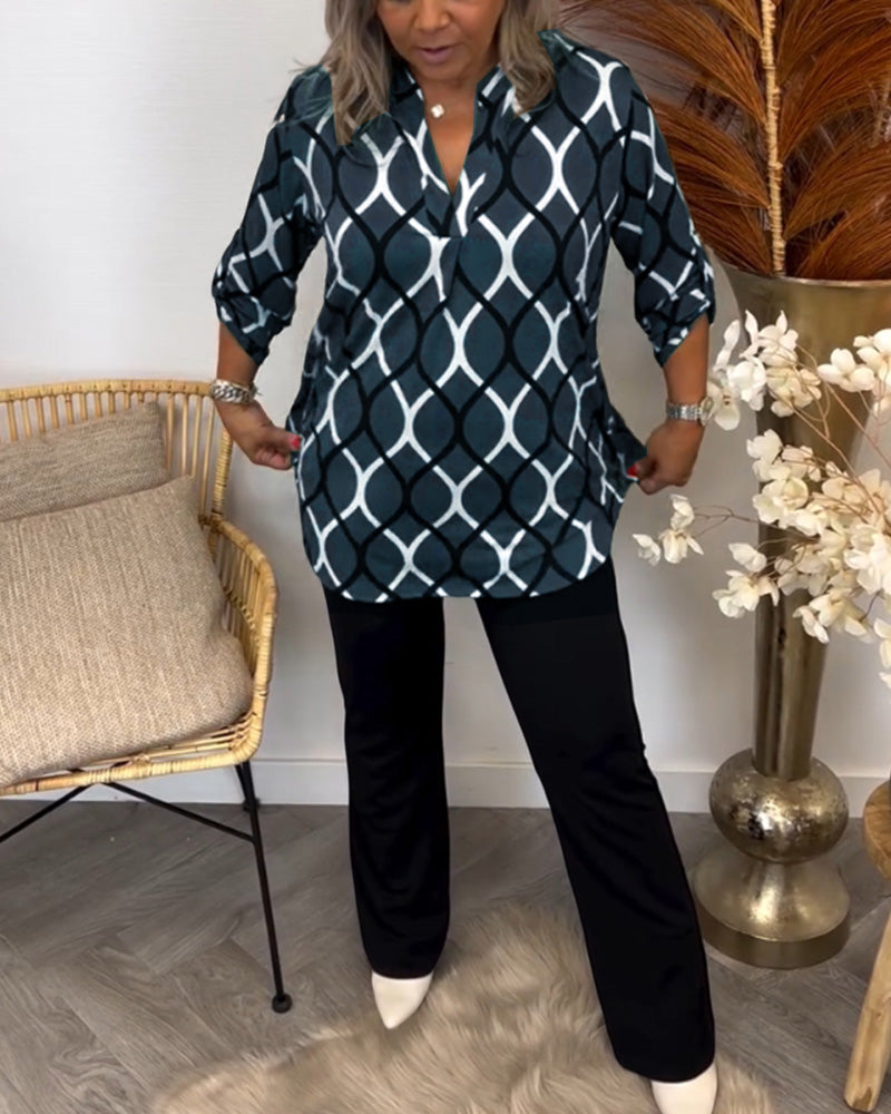 Maas & Mode® | Blouse met Grafische Print