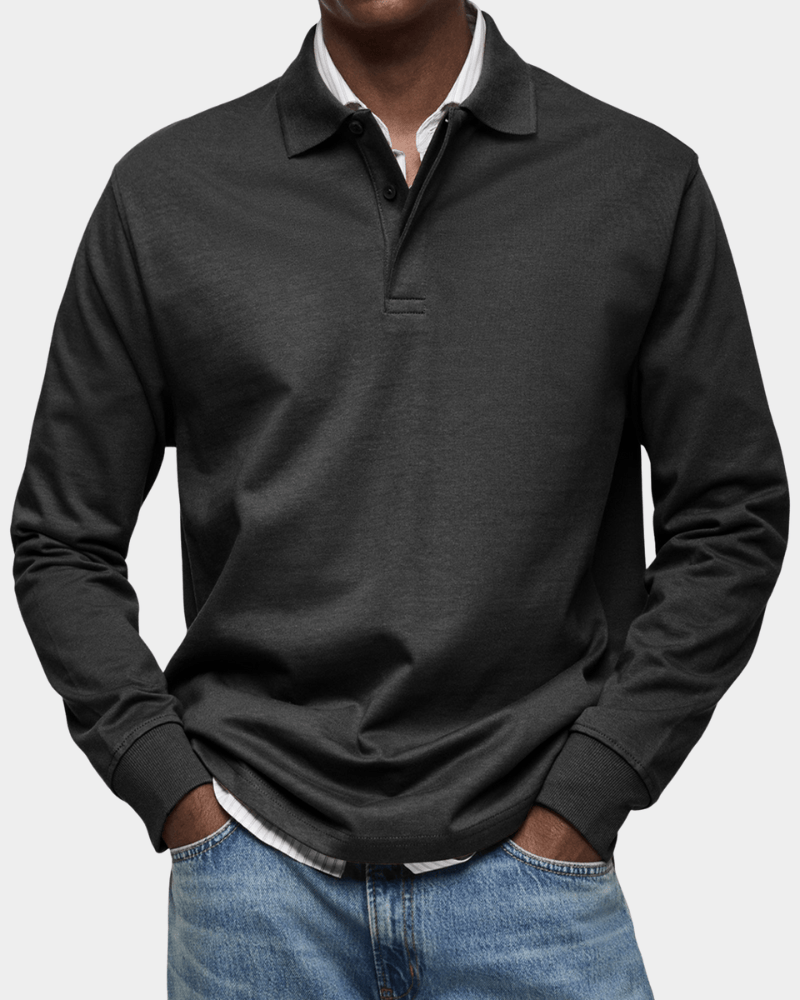 Maas & Mode® | Comfortabele Lange Mouw Polo voor de Lente