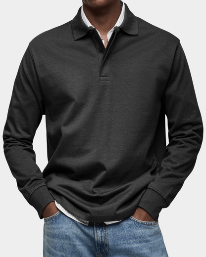 Maas & Mode® | Comfortabele Lange Mouw Polo voor de Lente