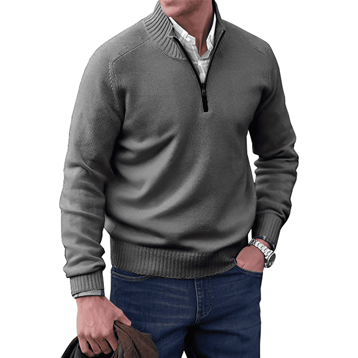 Maas & Mode | Moderne sweater met korte rits