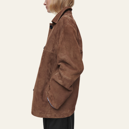 Maas & Mode® | Collared Suede Jacket