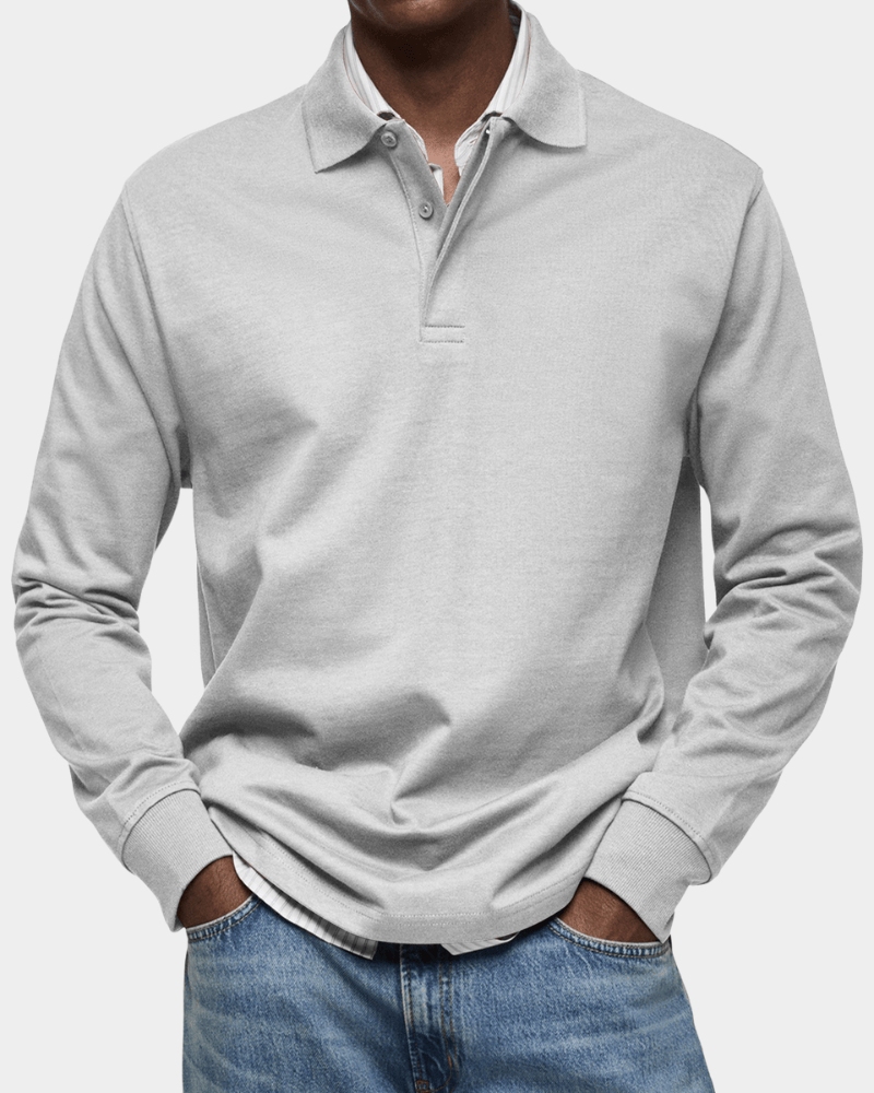 Maas & Mode® | Comfortabele Lange Mouw Polo voor de Lente
