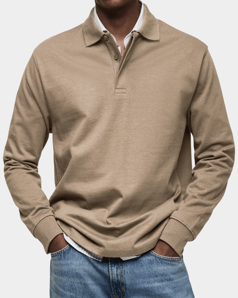 Maas & Mode® | Comfortabele Lange Mouw Polo voor de Lente
