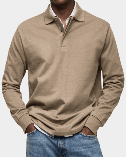 Maas & Mode® | Comfortabele Lange Mouw Polo voor de Lente