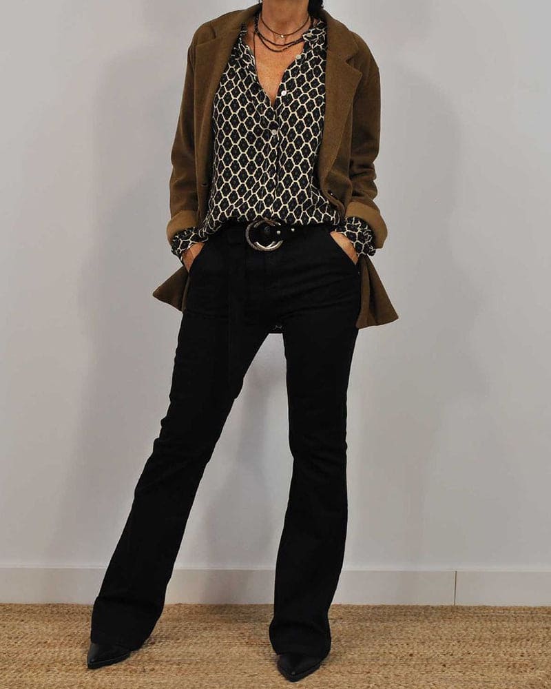 Maas & Mode® | Relaxed V-Hals Midi-Shirt