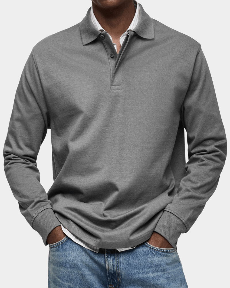 Maas & Mode® | Comfortabele Lange Mouw Polo voor de Lente