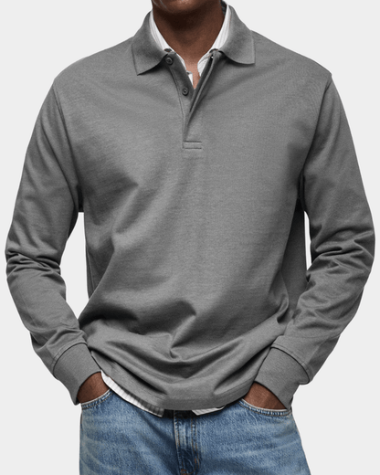 Maas & Mode® | Comfortabele Lange Mouw Polo voor de Lente