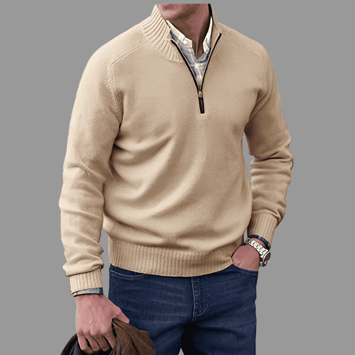 Maas & Mode | Moderne sweater met korte rits