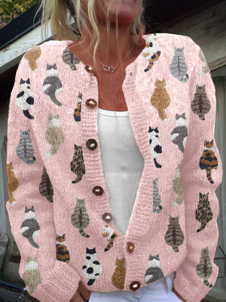 Maas & Mode® | De Kattenprint Cardigan