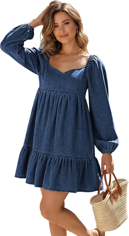 Maas & Mode® | Lara Puff Denim jurk