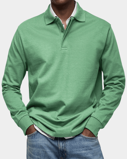 Maas & Mode® | Comfortabele Lange Mouw Polo voor de Lente