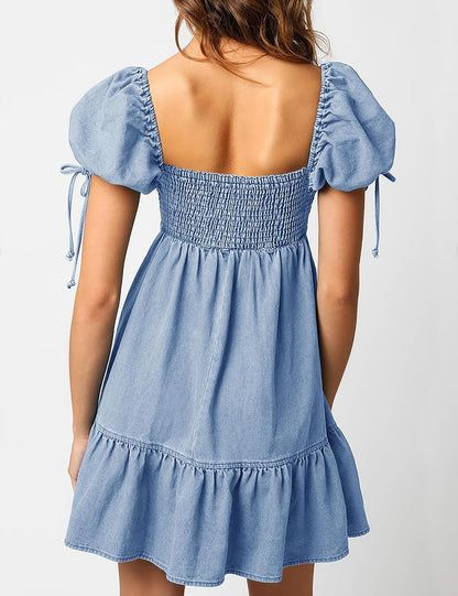 Maas & Mode® | Lara Puff Denim jurk