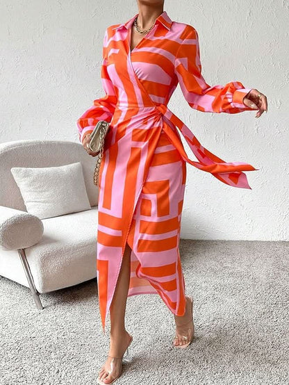 Maas & Mode® | Jurk met Wikkelprint