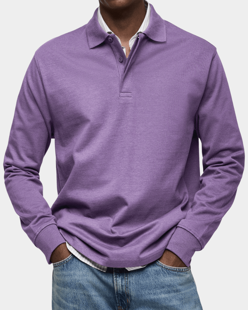 Maas & Mode® | Comfortabele Lange Mouw Polo voor de Lente