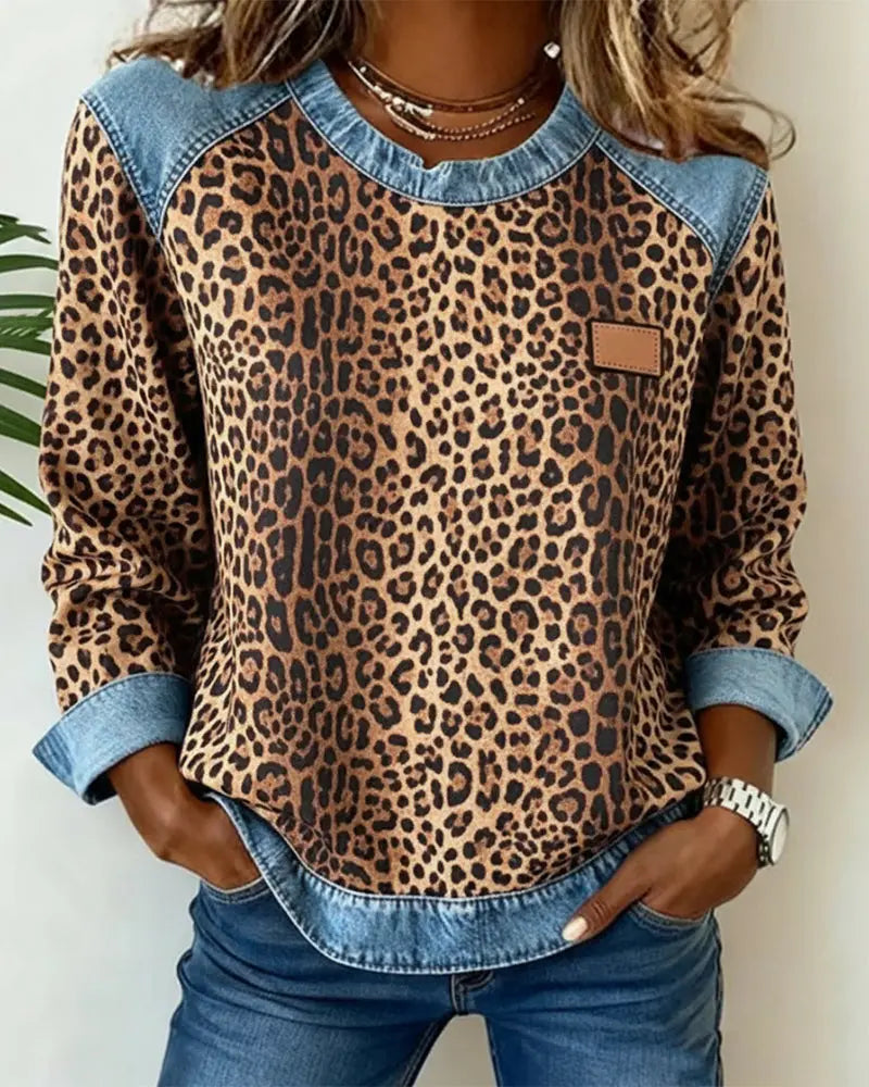 Maas & Mode® | Elegante zachte luipaard trui