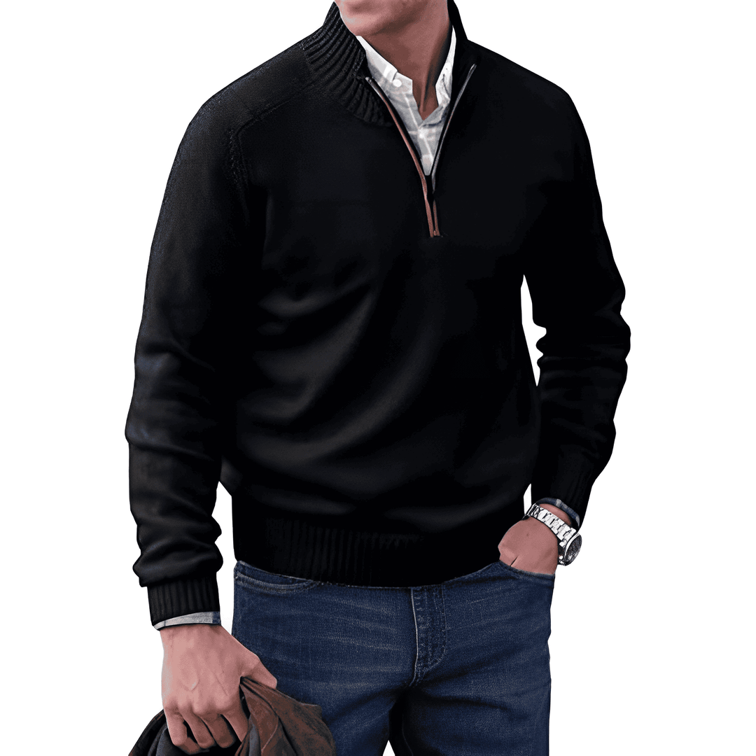Maas & Mode | Moderne sweater met korte rits