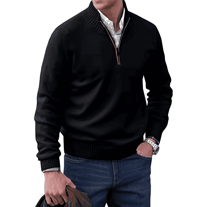 Maas & Mode | Moderne sweater met korte rits